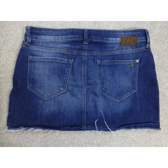 Mavi Jeans Mini Blue Denim Skirt Intentionally Distressed Hem - Picture 2 of 11